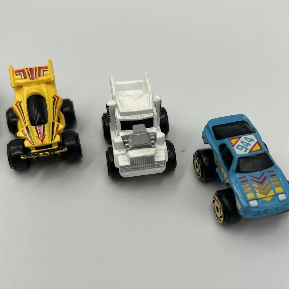 Lot Of 13 Road Champs Micro Machines 1987 Monster Trucks Cars Vintage Gold Tires